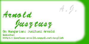 arnold jusztusz business card